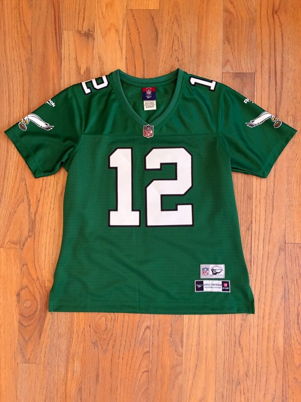 Reebok Randall Cunningham #12 Eagles Throwback Jersey Women's Small